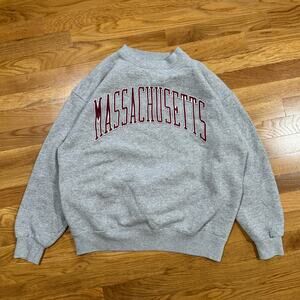 Vintage Massachusetts Crewneck Sweatshirt Galt Sand 90s Mens XL Grey UMASS